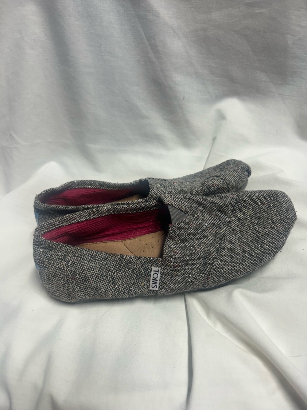 TOMS METALLIC TWEED SLIP ON FLATS WOMENS SIZE 7 CLASSIC COMFY
